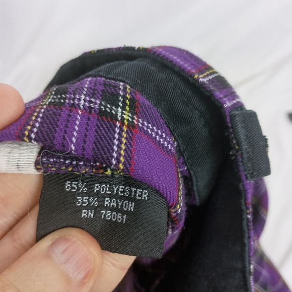 TRIPP NYC Purple Black Plaid Capris Zipper Punk,Goth,Grunge,Gorpcorp(#1,568) - Picture 4 of 11